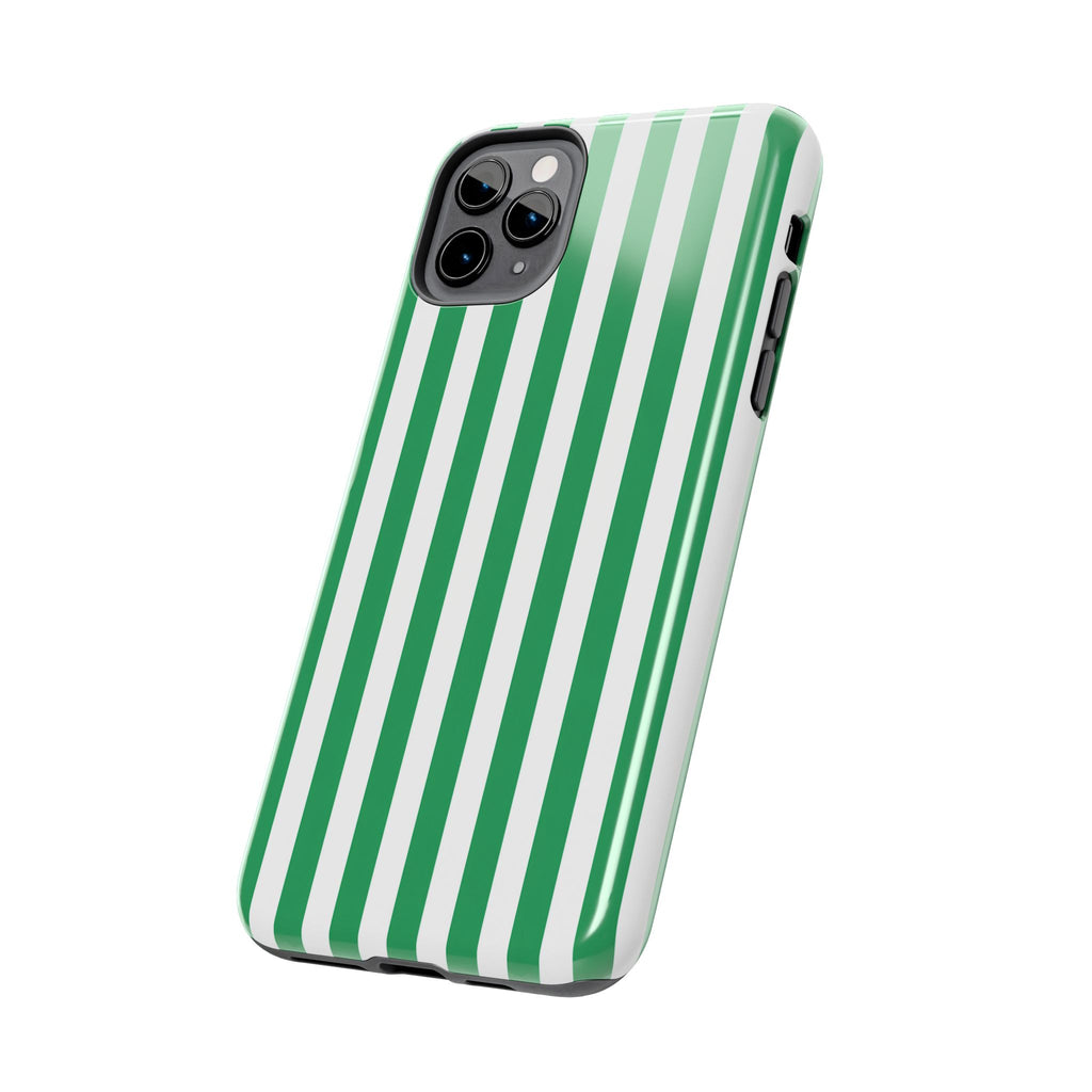 Kelly Green Striped Tough Phone Case