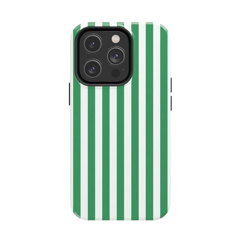 Kelly Green Striped Tough Phone Case